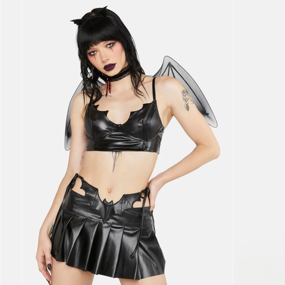 Lingerie leather black costume